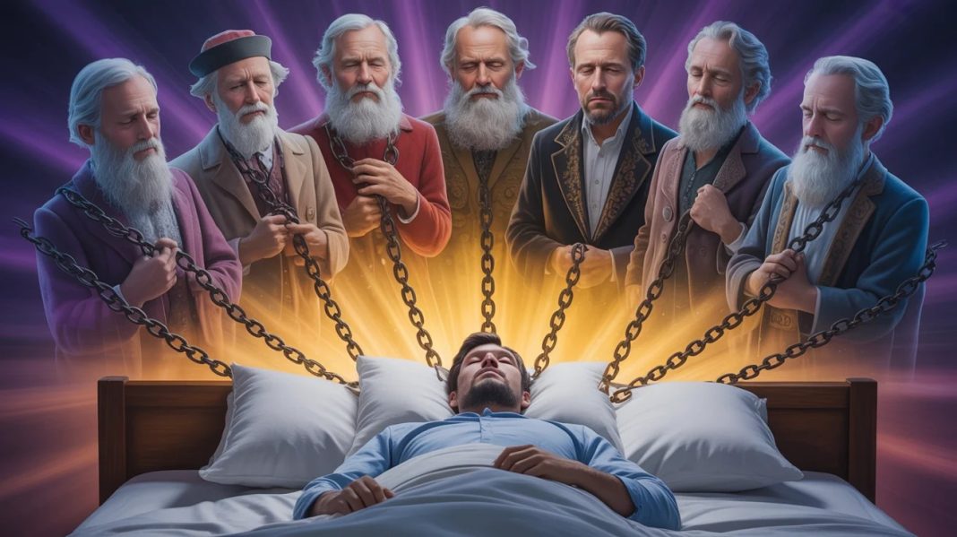 Čišćenje obrazaca i karmičkih zaduženja porodičnih lanaca tokom duhovnog buđenja – simbolički prikaz unutrašnje transformacije i oslobađanja