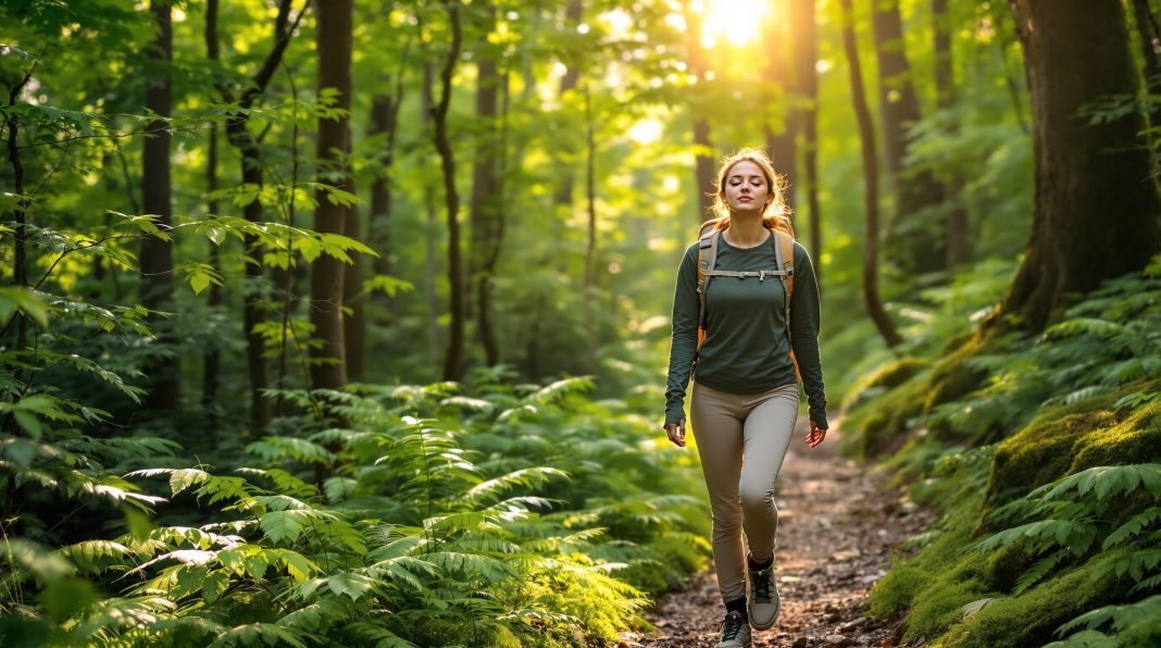 Razviti svest. Digitalni detoks priroda šuma hodanje mir balans bez tehnologije