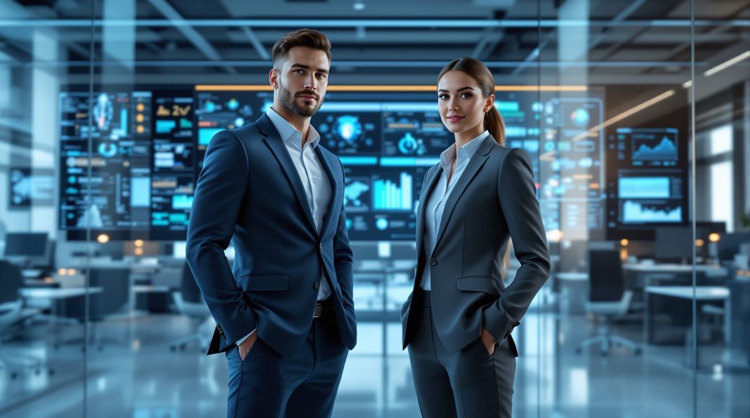 Tehnologija i poslovni ljudi kao digitalna transformacija AI kancelarija budućnost rada liderstvo inovacije